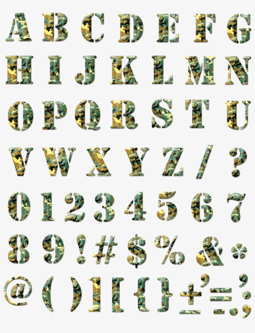 Printable Camo Letters, transparent png #4407128