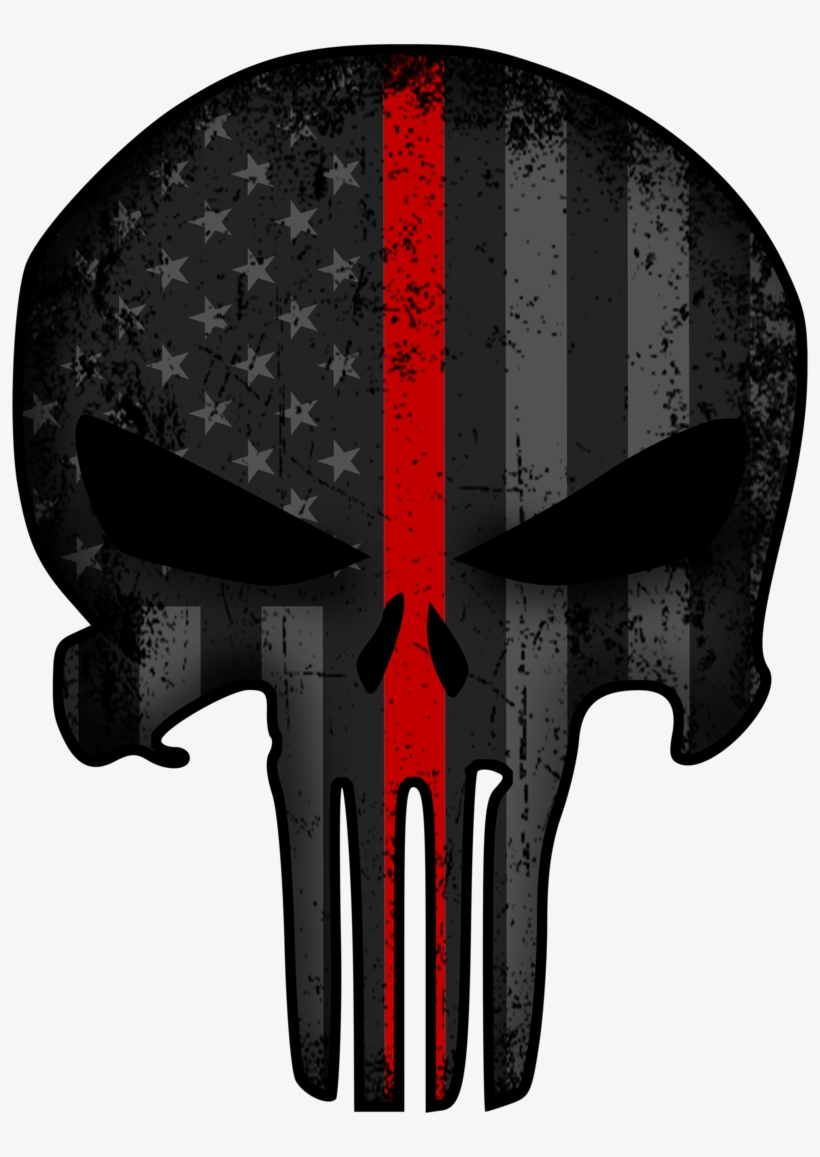 Punisher Thin Red Line Decal - Thin Blue Line Punisher Background Transparent, transparent png #4407985