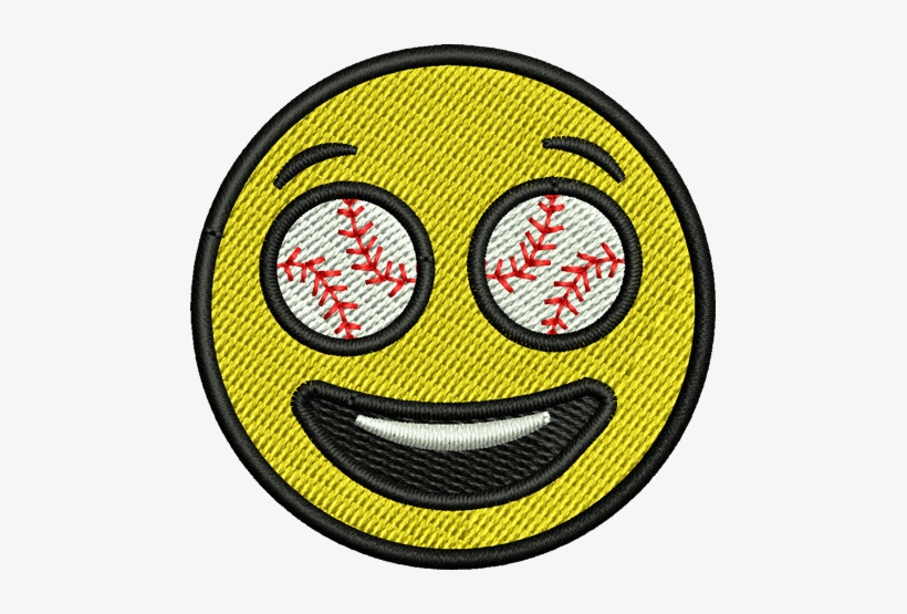 Emoji Baseball Eyes Iron-on Patch - Circle, transparent png #4408577