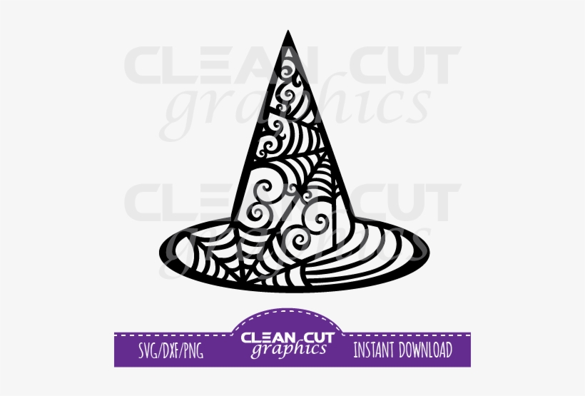 Fancy Spider Web And Flourishes Witch Hat - Witch Hat Svg, transparent png #4409849