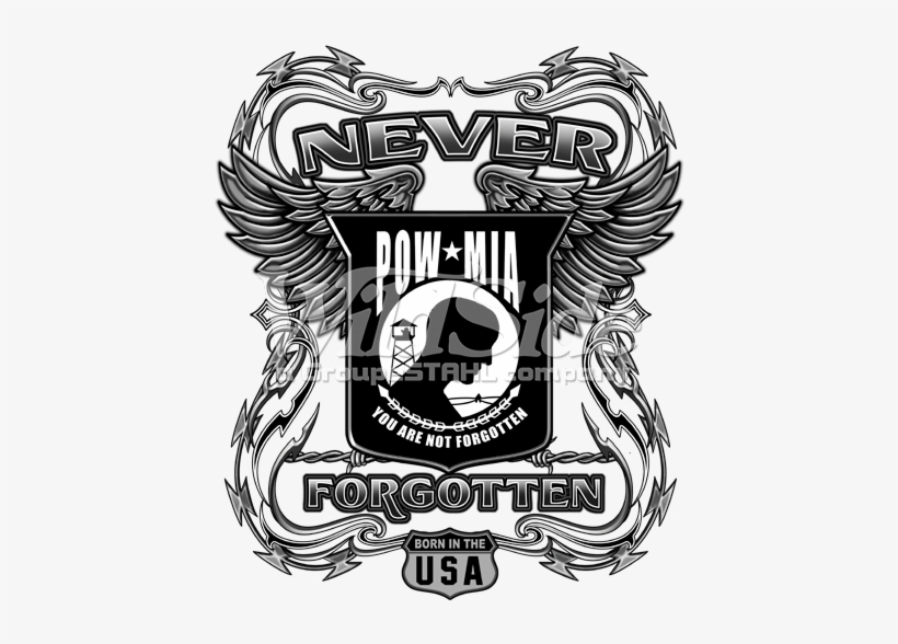 Pow-mia Never Forgotten - Never Forgotten T-shirt Veteran Army Military Usa Pow, transparent png #4409917