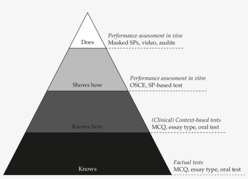 Assessment Mode For Each Level Of Miller's Pyramid - Miller's Pyramid Png, transparent png #4410062