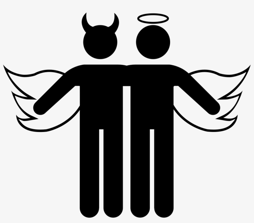 Angel And Demon Comments - Angel And Devil Icon, transparent png #4411169