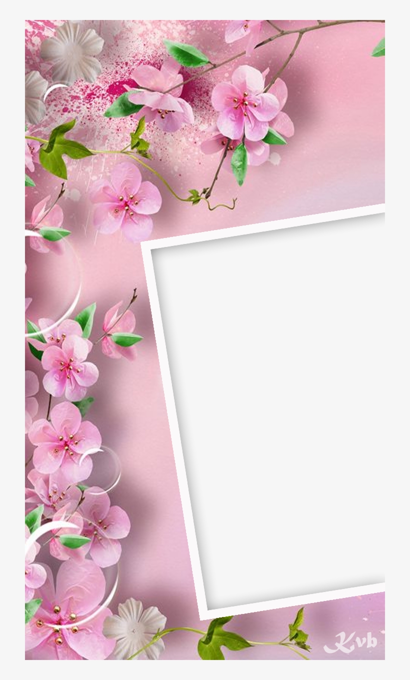 Pink Flower Frame - Android Flower Wallpaper Hd, transparent png #4411174