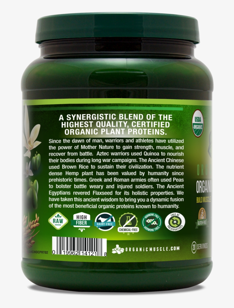 Organic Vegan Protein - Organic Muscle Supplements Organic Vegan Protein -, transparent png #4413932