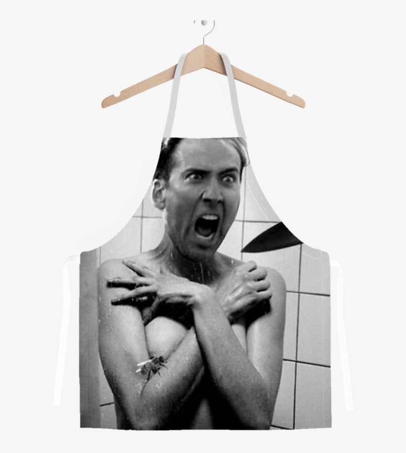 Psycho ﻿classic Sublimation Adult Apron - Nicolas Cage Funny Faces, transparent png #4414224