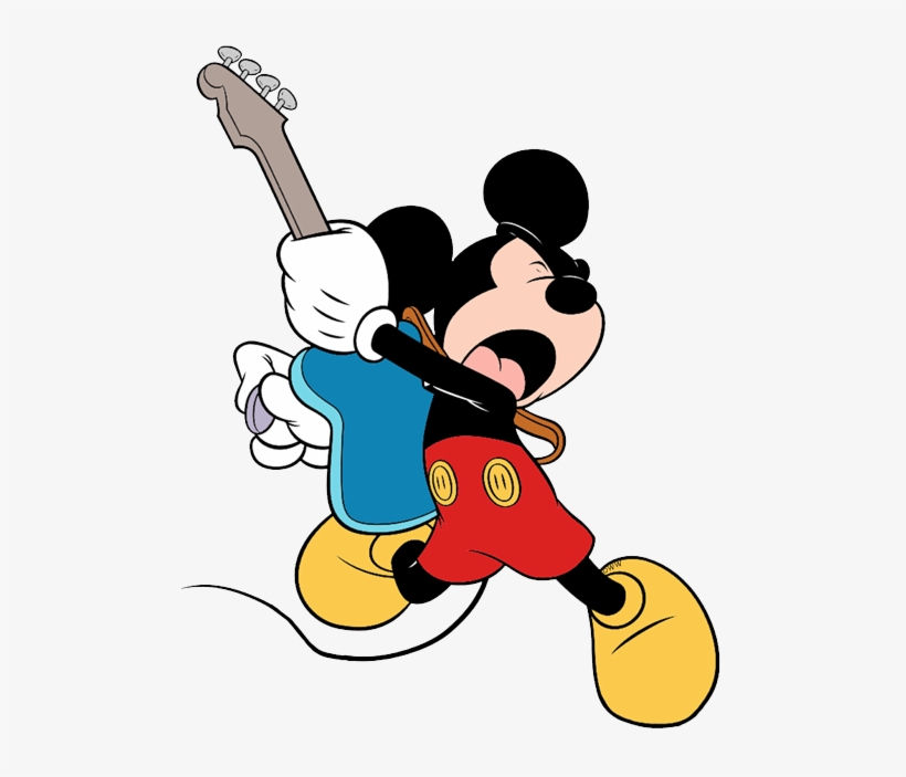 Mickey Playing Electric Guitar - Mickey Guitar, transparent png #4415552