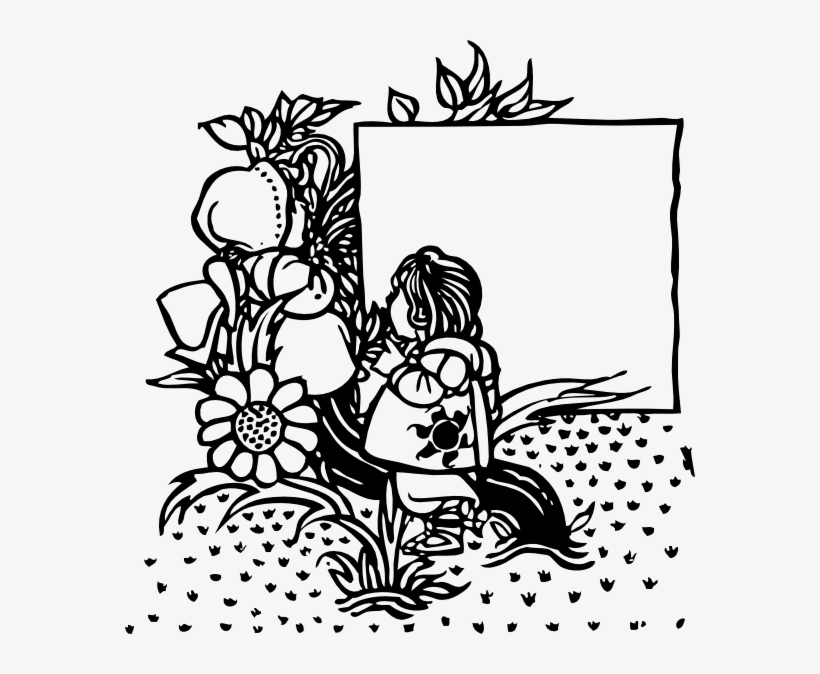 This Free Clipart Png Design Of Child In Garden Title - Design For Project Front Page Drawing, transparent png #4415602