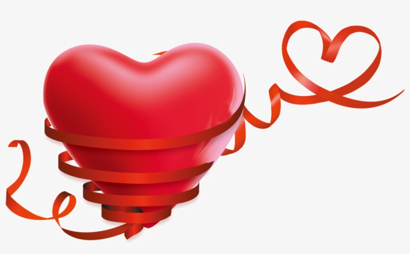Love Around Red Ribbon - Vector, transparent png #4416452