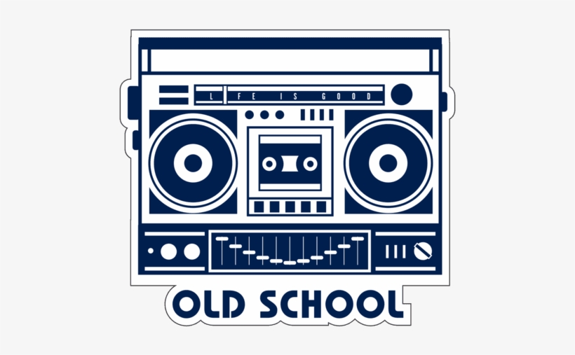 Old School Boombox Small Die Cut Decal - Life Is Good Mens Cool Tee, transparent png #4417371