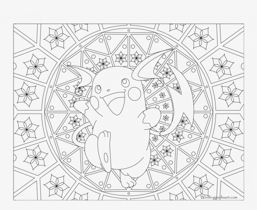 Raichu Coloring Sheet Pages Free - Adult Pokemon Coloring Pages, transparent png #4418639