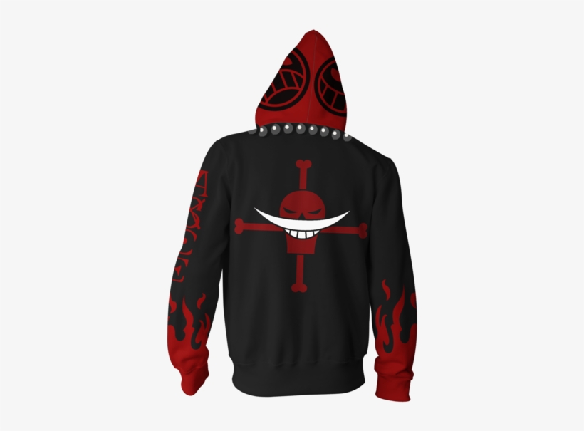 Whitebeard Pirates Zip Up Hoodie One Piece Whitebeard Flag Free Transparent Png Download Pngkey