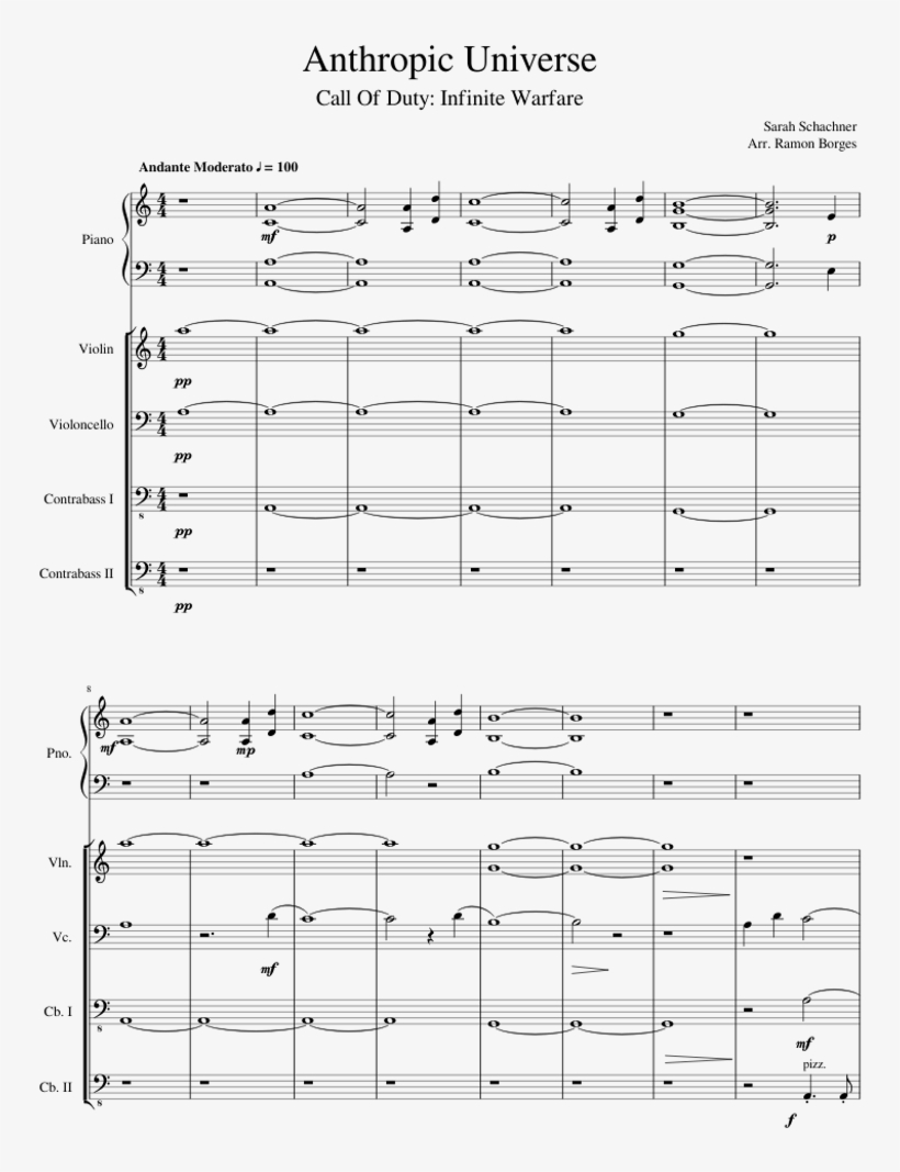 Call Of Duty - Sheet Music, transparent png #4418828