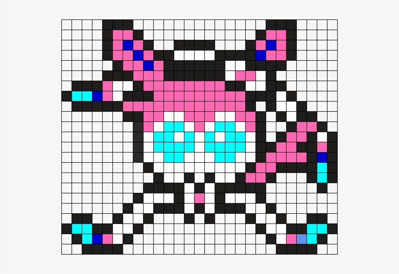 Sylveon Perler Bead Pattern / Bead Sprite - Pokemon Perler Bead Pattern Sylveon, transparent png #4419172