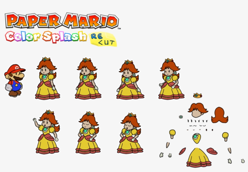 Daisy- Http - //i - Imgur - Com/dqfzwqc - Paper Mario Color Splash Recut, transparent png #4419737