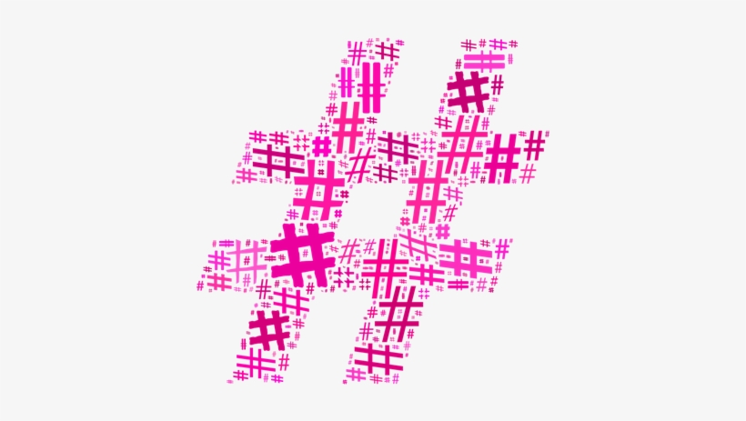 Pink Hashtag Cloud - Pink Hashtags, transparent png #4421094