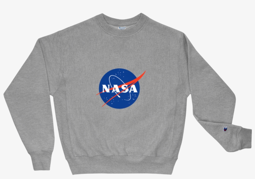 Unisex Champion Nasa Logo Print Crew Neck Sweatshirt - Nasa, transparent png #4421238