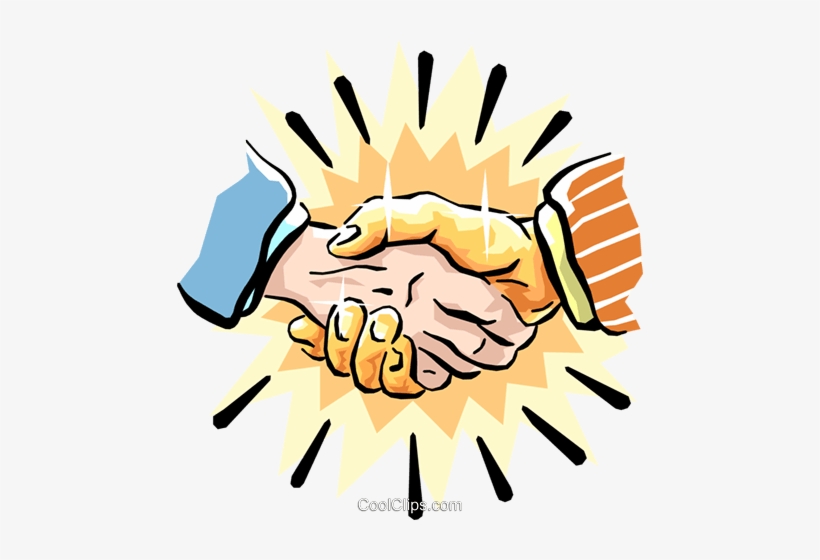 The Golden Handshake Royalty Free Vector Clip Art Illustration - People Agreeing On Something, transparent png #4421927