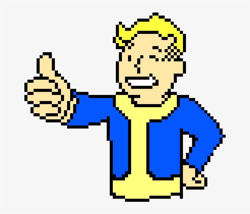 Vault Boy Fallout - Fallout Vault Boy Pixel Art, transparent png #4422023