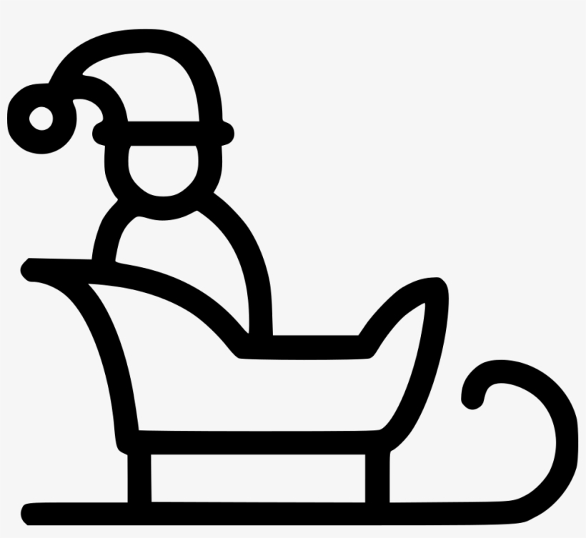 Santa On Sled Comments - Sled Outline, transparent png #4423375