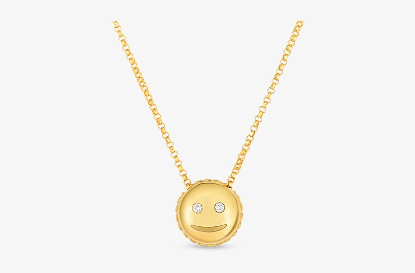 Roberto Coin Smiley Emoji Pendant With Diamonds - Locket, transparent png #4423619