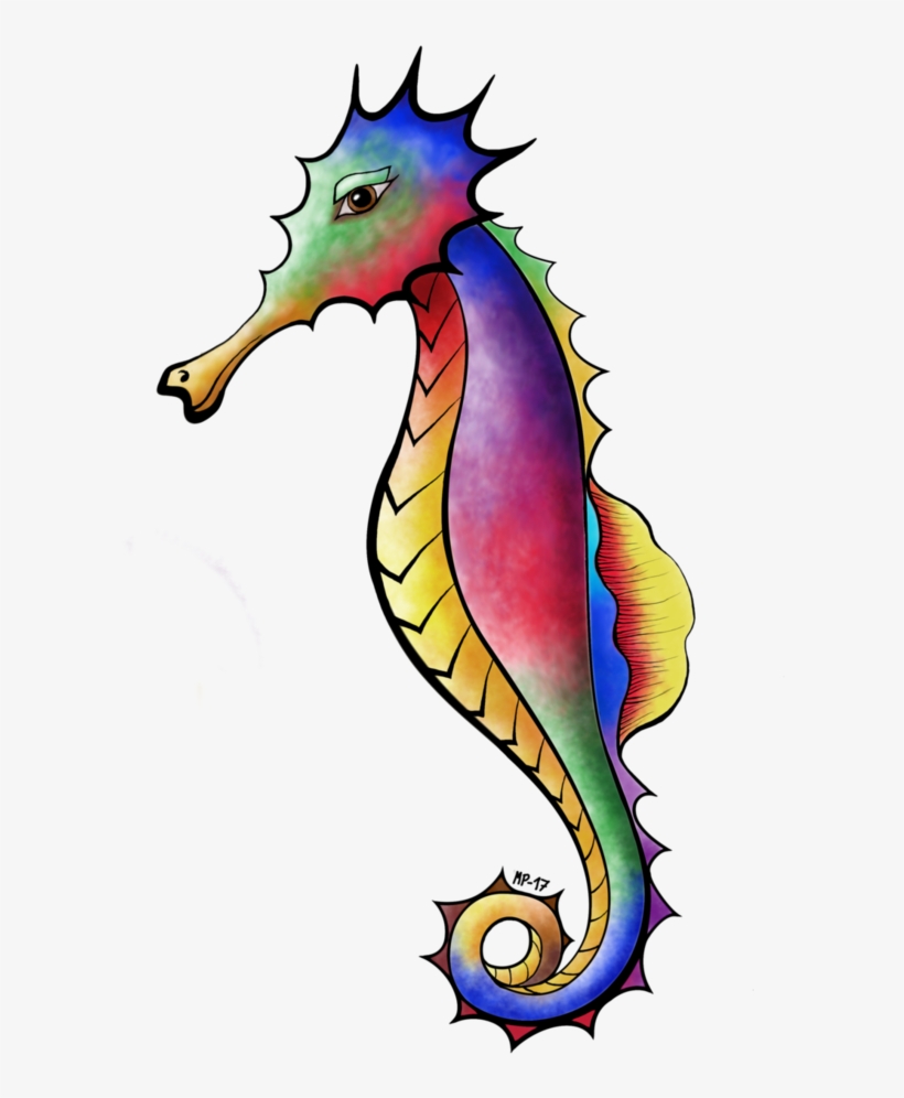 Seahorse Drawing Colorful - Northern Seahorse, transparent png #4424214