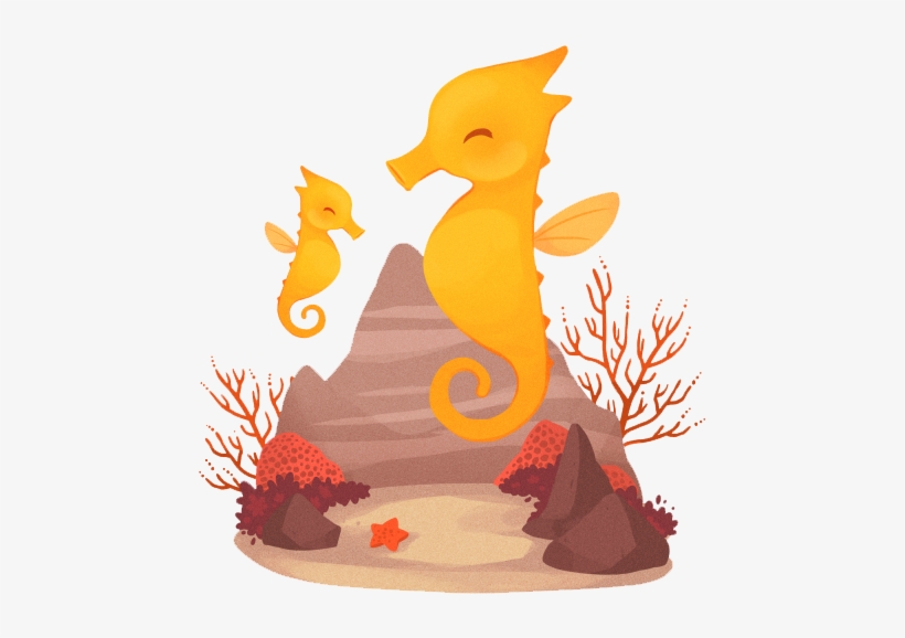 Cute Seahorse Png Transparent - Seahorse Kawaii, transparent png #4424301