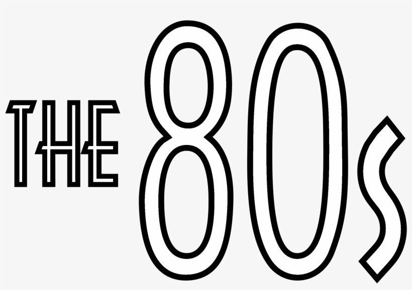 The 80's Logo Black And White - Design, transparent png #4425055