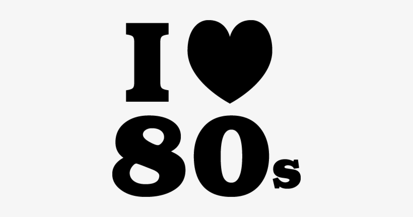 I Love The 80s Wall Sticker - 80's Clip Art Black And White, transparent png #4425133
