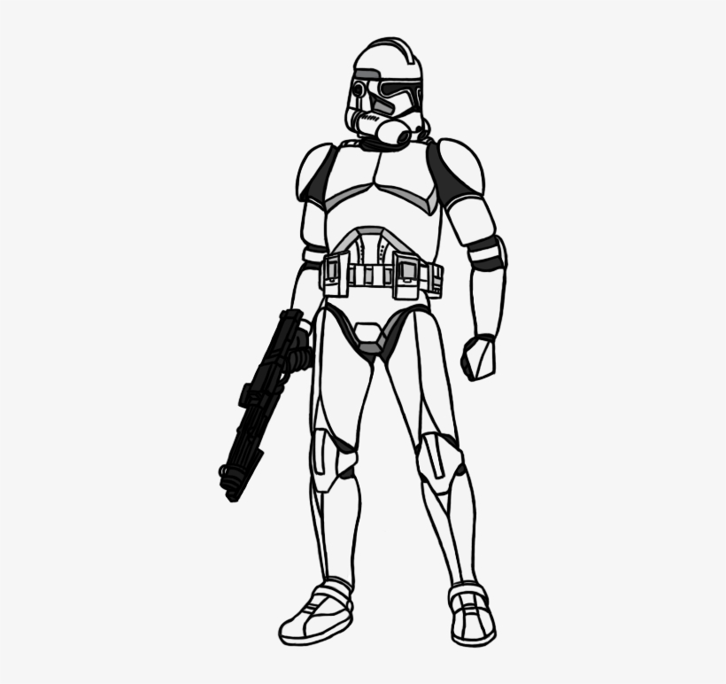 Phase Ii Clone Trooper Base By Pd Black Dragon - Clone Trooper Armor Drawing, transparent png #4425511
