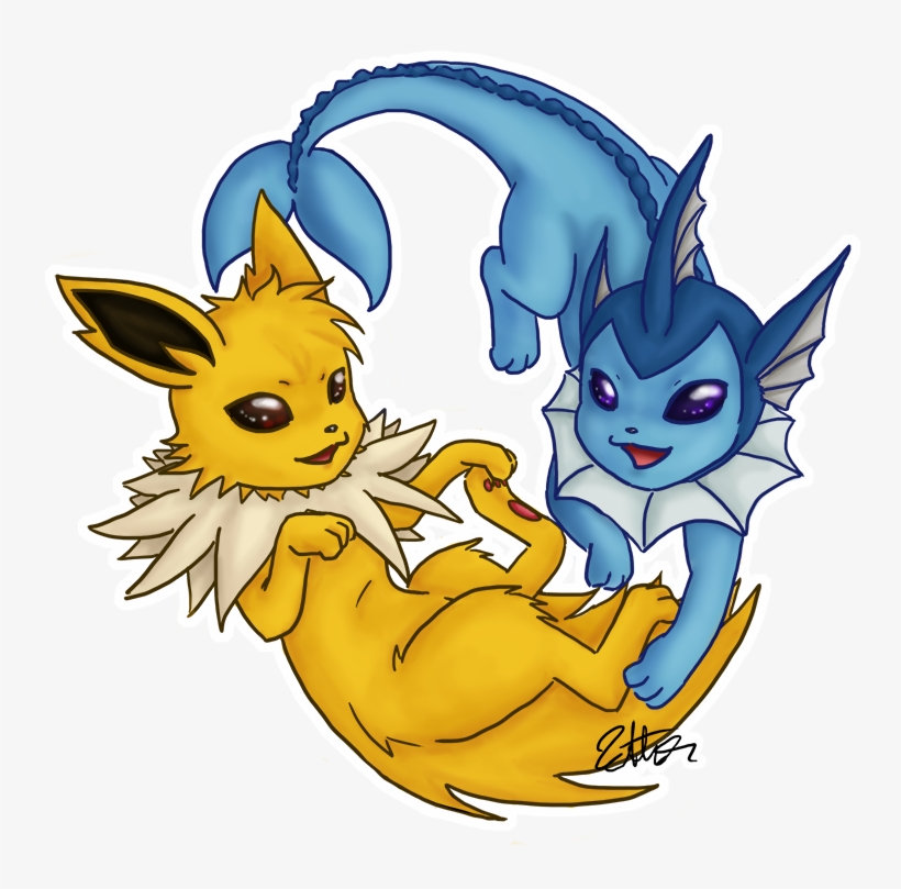 2mib, 800x800, Jolteon And Vaporeon By Katta2-d6vqjwb - Jolteon, transparent png #4426093