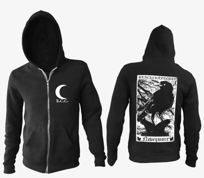 Zip Up Hoodie - Black Craft Cult Death Hoodie, transparent png #4426417