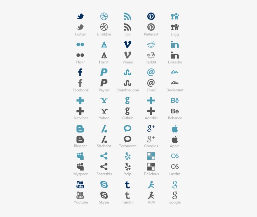 Social-sprite - Social Icon Sprite Graphic, transparent png #4426447