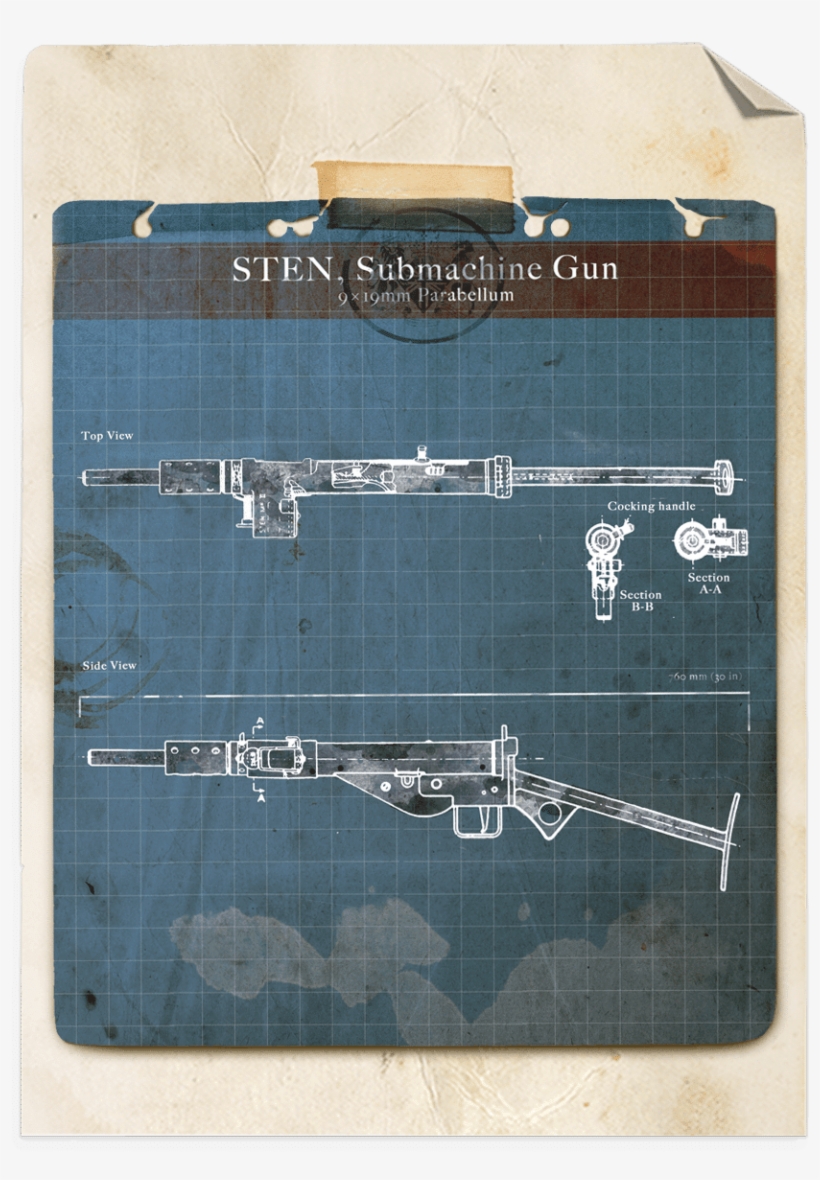 One Of The New Codes To Access The Site Was Found On - Cod Ww2 Sten Gun, transparent png #4426933