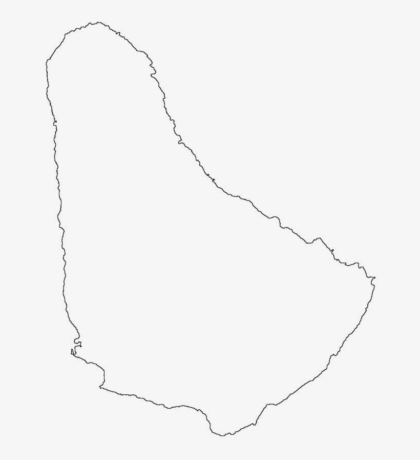 Barbados Outline Map - Line Art, transparent png #4427815