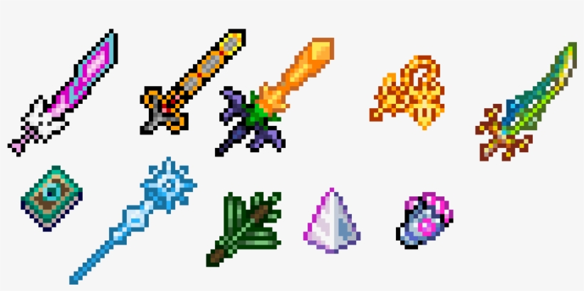 Terraria Weapons Pixel Art - Terraria Pixel Art Weapons, transparent png #4430051