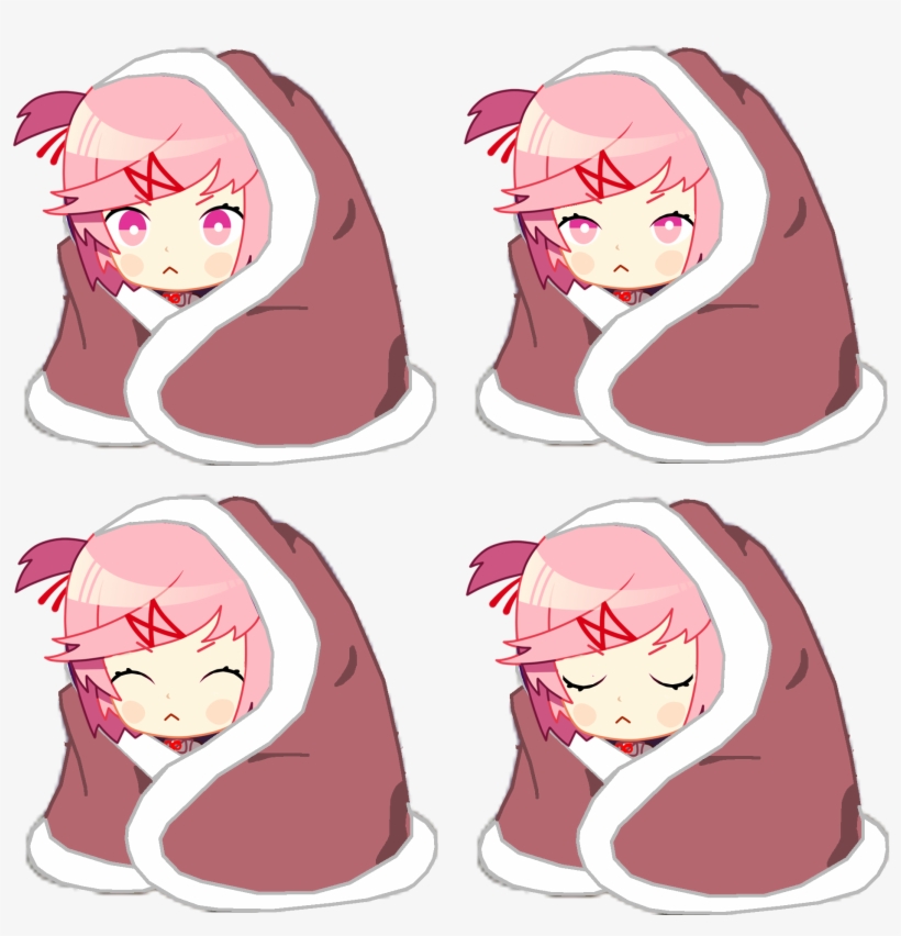 Hd Sleeping Chibi Natsuki Sprites Ddlc Png Natsuki - Sleeping Chibi, transparent png #4430434