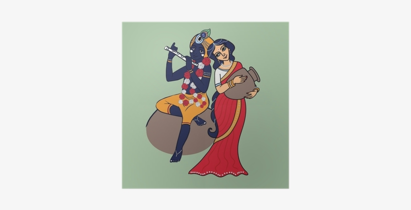 Cartoon Hindu Gods Krishna And Radha - Cartoons On Radha Krishna, transparent png #4433183