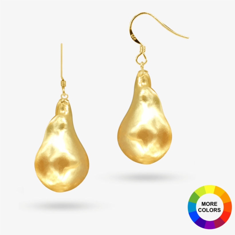 Gold Baroque Pearl Earrings, transparent png #4434249