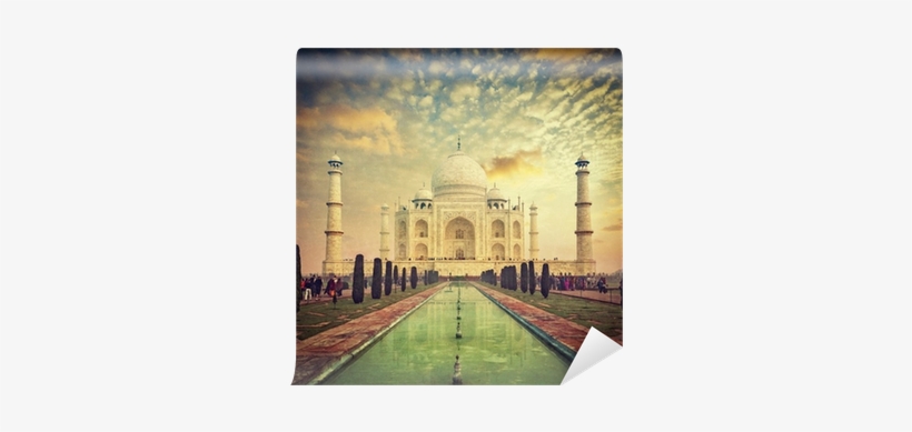 Taj Mahal On Sunrise Sunset, Agra, India Wall Mural - Heritage Tourism In India, transparent png #4434275