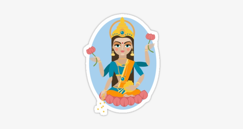 Illustration Of Hindu Deity Mother Lakshmi By Olgaberlet - Drawing Of Lakshmi Mata, transparent png #4434382