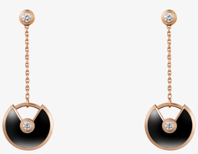 Amulette De Cartier Earrings, Xs Modelpink Gold, Onyx, - Amulette De Cartier 18ct Pink-gold, Onyx, transparent png #4434594