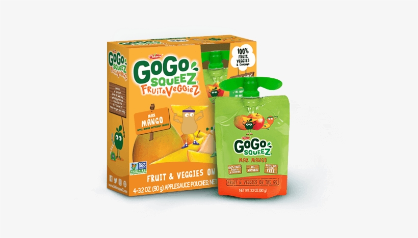 Max Mango Fruit & Veggiez - Go Go Squeez, transparent png #4435474