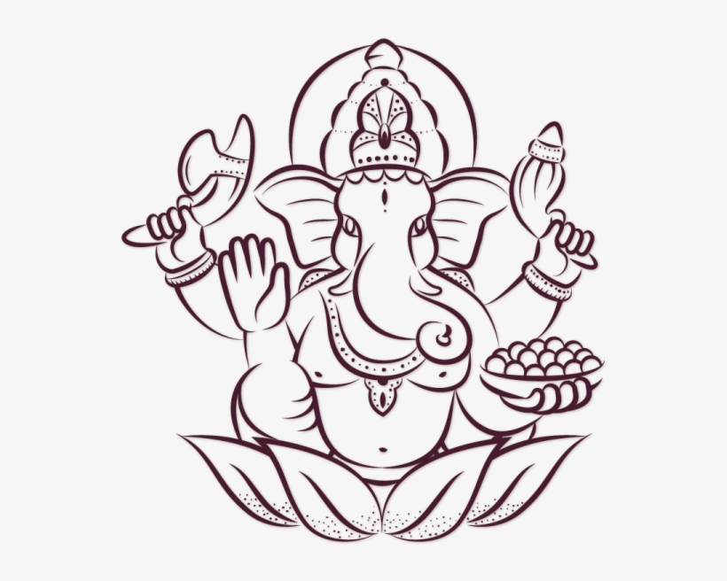 Fantaboy Brown Lining Ganesha Decal/sticker - Best Design On Wall, transparent png #4436710