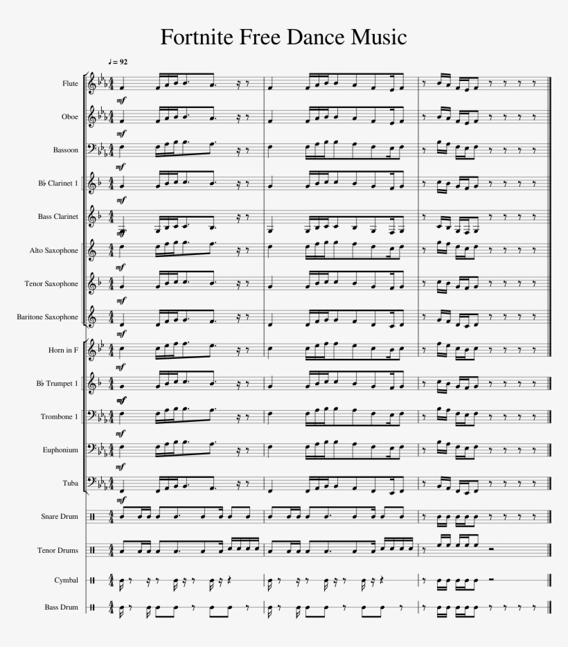 fortnite default dance music sheet music for flute fortnite default dance trumpet transparent - fortnite dance song piano