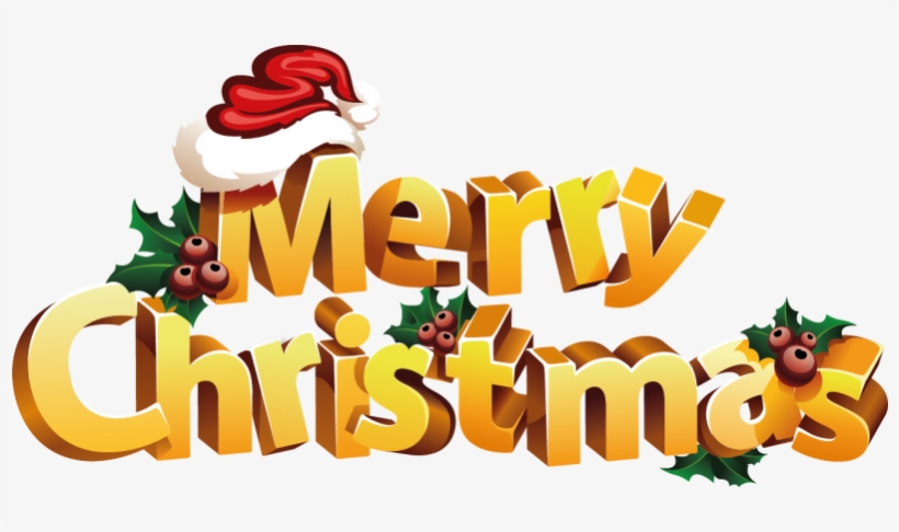 Stickers Texte Merry Christmas 3d Repositionnable - Christmas Day, transparent png #4439790