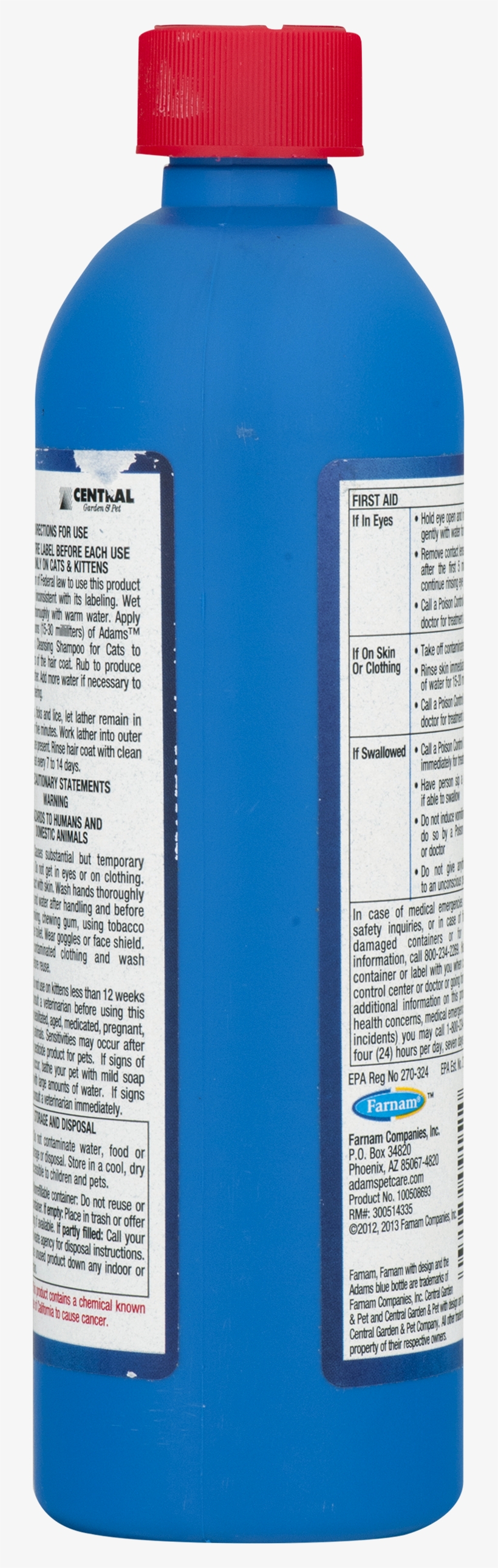 Adams Flea And & Tick Cleansing Shampoo Cat Shampoo, - Number, transparent png #4439922