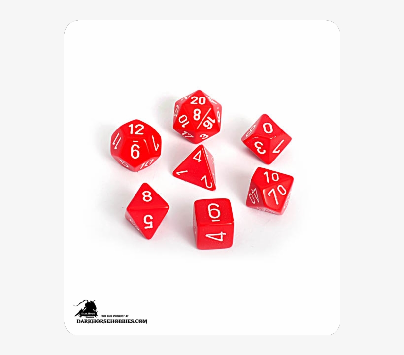 Opaque Red/white Polyhedral Dice Set - Chessex, transparent png #4440381