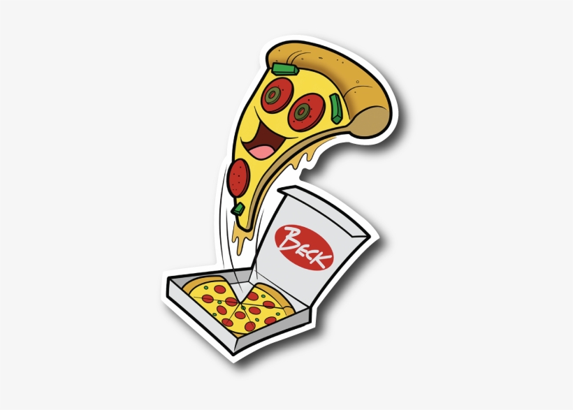 Peppy Happy Pizza Vinyl Sticker - Sticker, transparent png #4441727