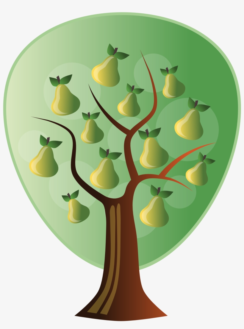 Pear Tree Clipart Translucent - Pear Tree Clipart Png, transparent png #4441918